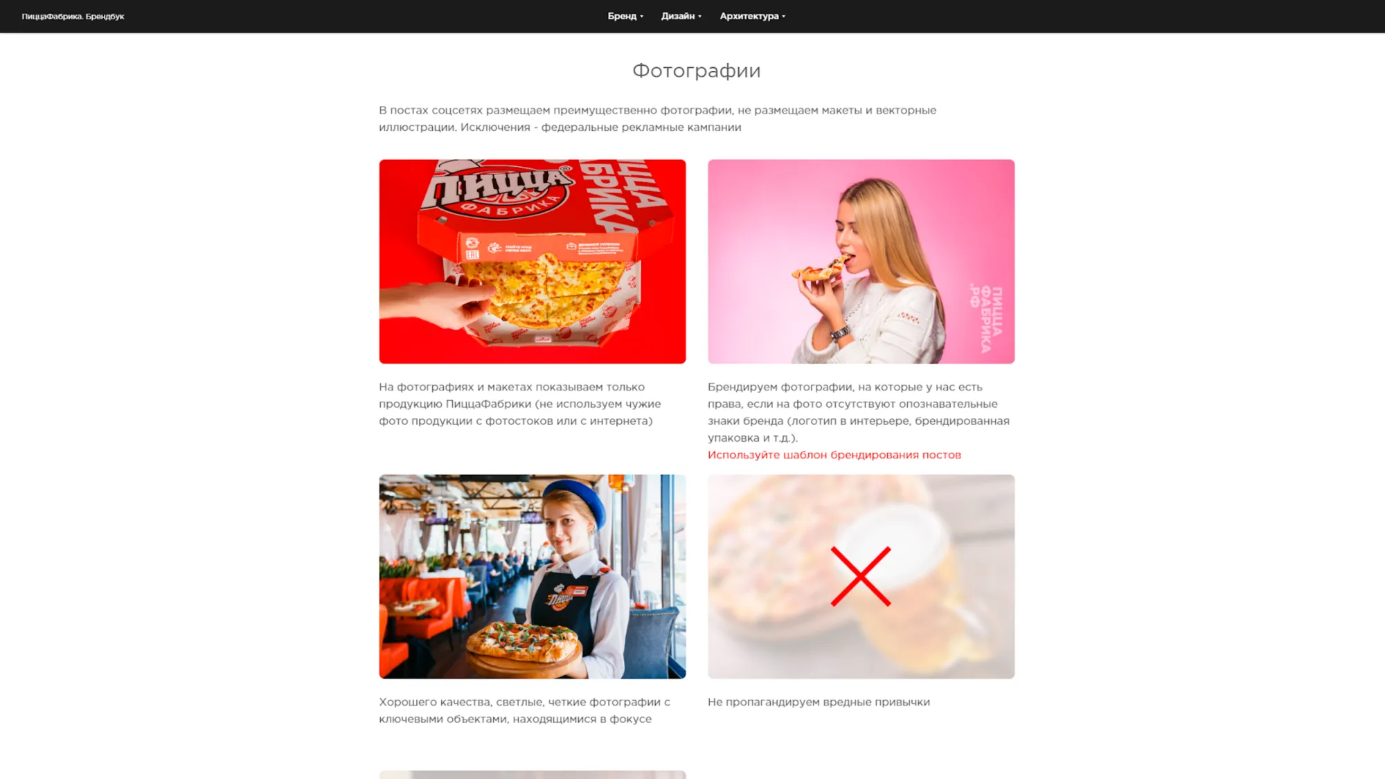 Брендбук для компании ПиццаФабрика